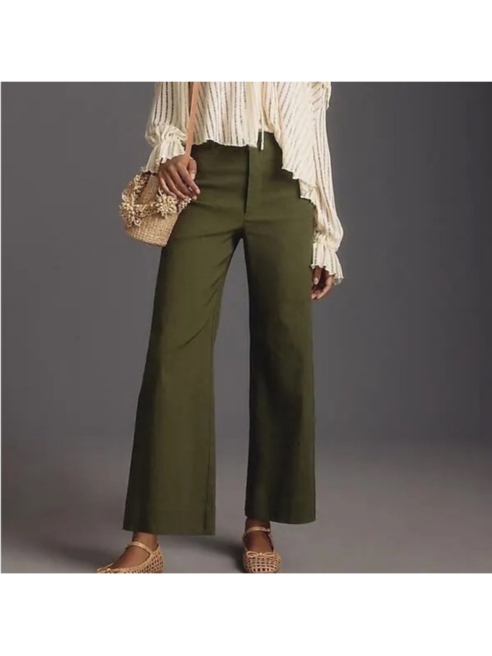 Anthropologie Ettie High rise crop wide leg by Maeve Holly